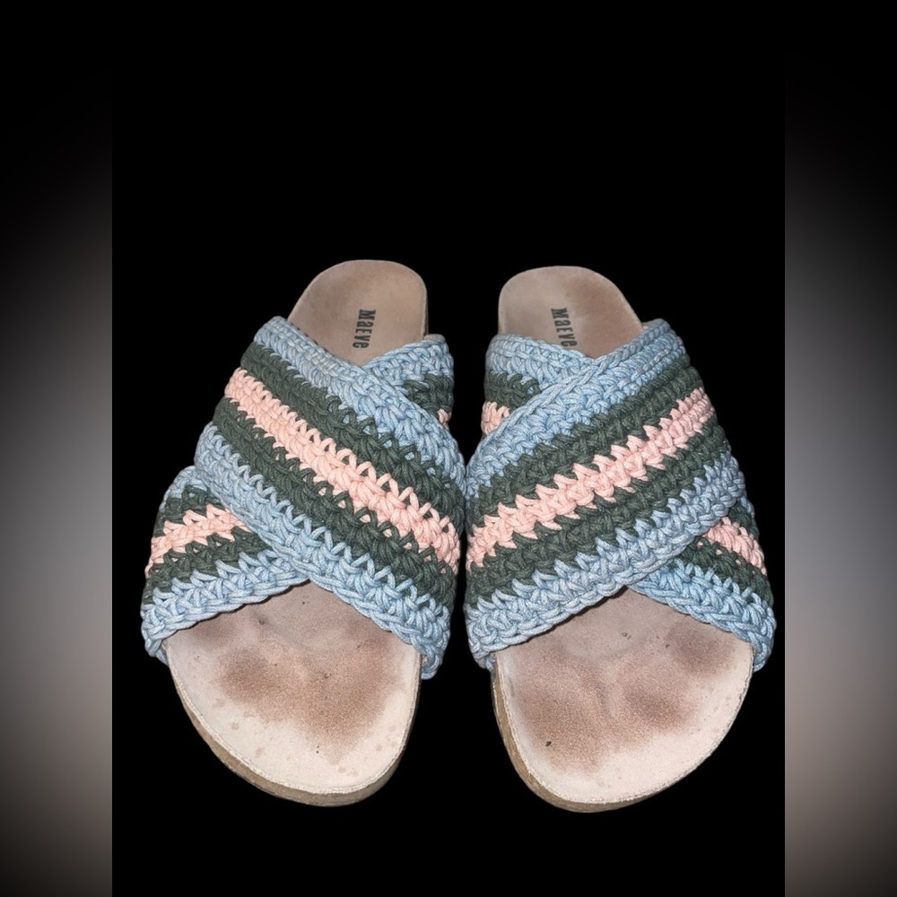 Maeve Anthropologie Crisscross Crochet Slide Sandals